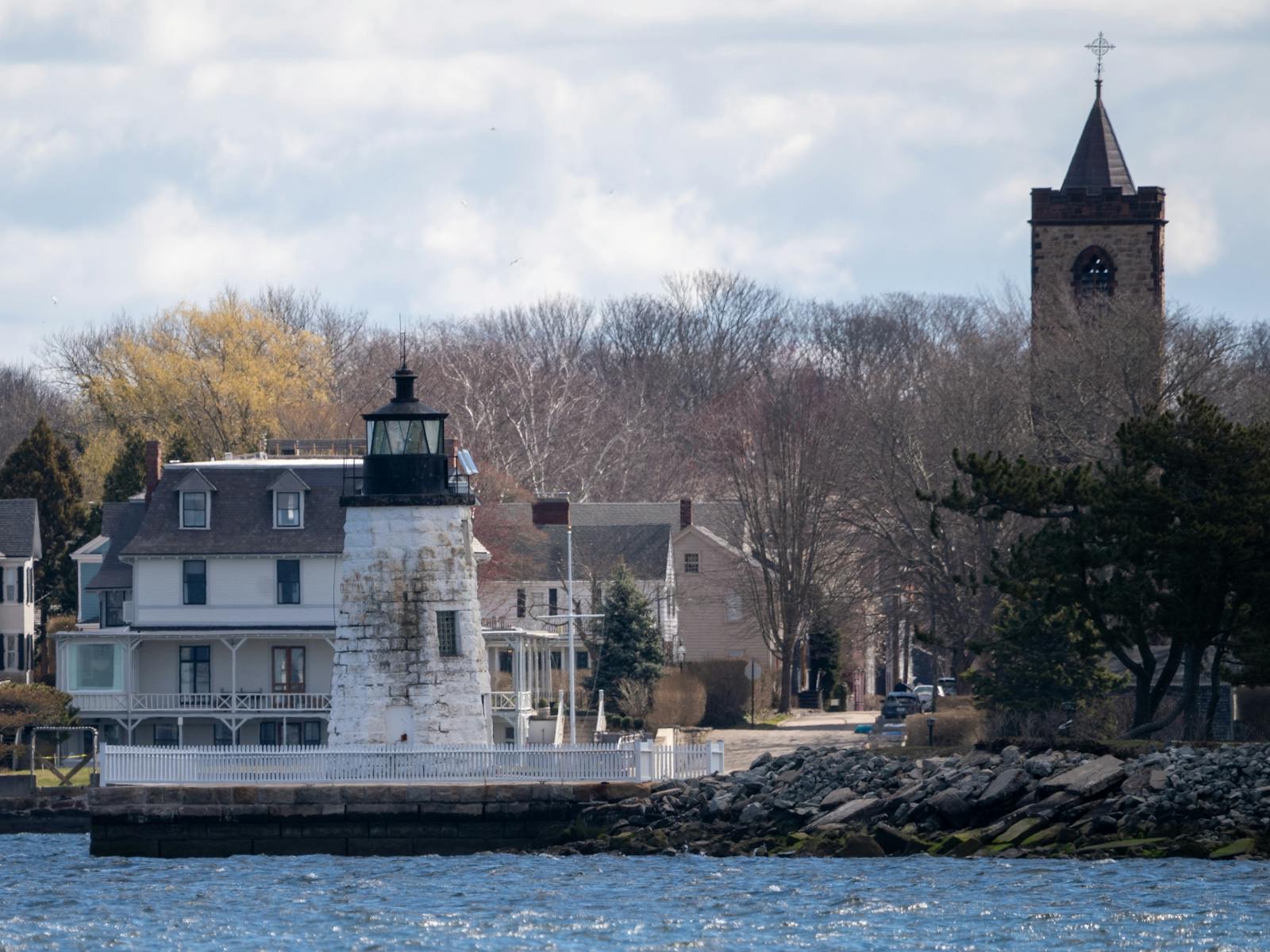 Newport harbor lighthouse in Rhode Island